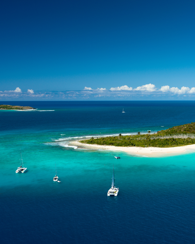 Small Island with Catamarans mourned